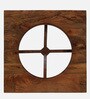 Creil Mango Wood Coffee Table In Rustic Teak Finish With Glass Top