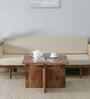 Creil Mango Wood Coffee Table In Rustic Teak Finish With Glass Top