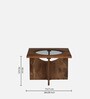 Creil Mango Wood Coffee Table In Rustic Teak Finish With Glass Top