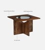 Creil Mango Wood Coffee Table In Rustic Teak Finish With Glass Top