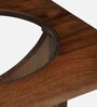 Creil Mango Wood Coffee Table In Rustic Teak Finish With Glass Top