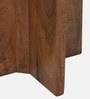 Creil Mango Wood End Table In Rustic Teak Finish With Glass Top
