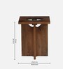 Creil Mango Wood End Table In Rustic Teak Finish With Glass Top