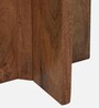 Creil Mango Wood End Table In Rustic Teak Finish With Glass Top
