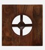 Creil Mango Wood End Table In Rustic Teak Finish With Glass Top
