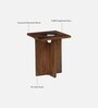 Creil Mango Wood End Table In Rustic Teak Finish With Glass Top