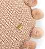 Crepe 100% Cotton Pom Pom 16X16 Inches Knitted Cushion Cover
