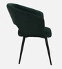 Crescencia Arm Chair In Emerald Green Velvet Fabric With Black Powder Coated Base