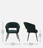 Crescencia Arm Chair In Emerald Green Velvet Fabric With Black Powder Coated Base