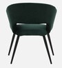 Crescencia Arm Chair In Emerald Green Velvet Fabric With Black Powder Coated Base