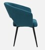 Crescencia Arm Chair In Teal Velvet Fabric With Black Powder Coated Base