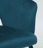 Crescencia Arm Chair In Teal Velvet Fabric With Black Powder Coated Base