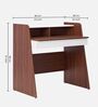 Crescendo Study Table In Planked Walnut and White Finish Crescendo Study Table In Planked Walnut and White Finish