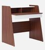 Crescendo Study Table In Planked Walnut and White Finish Crescendo Study Table In Planked Walnut and White Finish