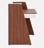 Crescendo Study Table In Planked Walnut and White Finish Crescendo Study Table In Planked Walnut and White Finish