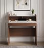 Crescendo Study Table In Planked Walnut and White Finish Crescendo Study Table In Planked Walnut and White Finish