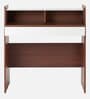 Crescendo Study Table In Planked Walnut and White Finish Crescendo Study Table In Planked Walnut and White Finish