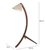 Crescent Beige Khadi Shade Novelty Floor Lamp With Wood Base