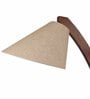 Crescent Beige Khadi Shade Novelty Floor Lamp With Wood Base