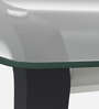Crescent Glass Top 8 Seater Dining Table in Dark Chocolate Colour