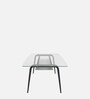 Crescent Glass Top 8 Seater Dining Table in Dark Chocolate Colour
