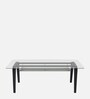 Crescent Glass Top 8 Seater Dining Table in Dark Chocolate Colour