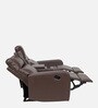 Crescent Leatherette 2 Seater Manual Recliner In Brown Colour