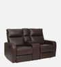 Crescent Leatherette 2 Seater Manual Recliner In Brown Colour