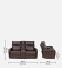 Crescent Leatherette 2 Seater Manual Recliner In Brown Colour