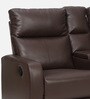 Crescent Leatherette 2 Seater Manual Recliner In Brown Colour