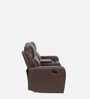 Crescent Leatherette 2 Seater Manual Recliner In Brown Colour