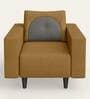 Cresco Fabric 1 Seater Sofa In Camel Brown Colour