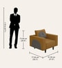Cresco Fabric 1 Seater Sofa In Camel Brown Colour