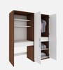 Crest Hutch Desk Cum Wardrobe In Walnut and Frosty White Finish