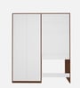 Crest Hutch Desk Cum Wardrobe In Walnut and Frosty White Finish