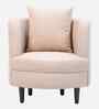 Cresta Corduroy Velvet  Fabric 1 Seater Sofa in Beige Color