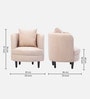 Cresta Corduroy Velvet  Fabric 1 Seater Sofa in Beige Color