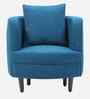 Cresta Corduroy Velvet  Fabric 1 Seater Sofa in Blue Color