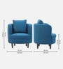 Cresta Corduroy Velvet  Fabric 1 Seater Sofa in Blue Color