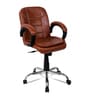 Crestino Low Back Office Desk Chair In Light Brown Colour