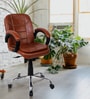 Crestino Low Back Office Desk Chair In Light Brown Colour