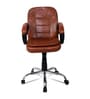Crestino Low Back Office Desk Chair In Light Brown Colour