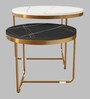 Creta Marble Nest Of Tables in Rosegold Colour
