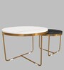 Creta Marble Nest Of Tables in Rosegold Colour