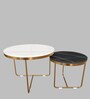 Creta Marble Nest Of Tables in Rosegold Colour