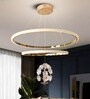 Crewt 50W | 60 Cm | Google & Alexa | Height Adjustable | 3 Light Mode | Modern LED Ceiling Chandelier for Living Room, Dining, Bedroom, Hall, Kitchen, Office,Luxury Decorative Lighting