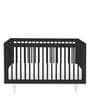 Solid Wood Crib in Jet Black Colour with Convertible Bed