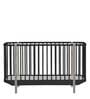 Solid Wood Crib in Black Colour with Convertible Bed