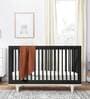 Solid Wood Crib in Jet Black Colour with Convertible Bed