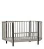 Solid Wood Crib in Grey Colour with Convertible Bed